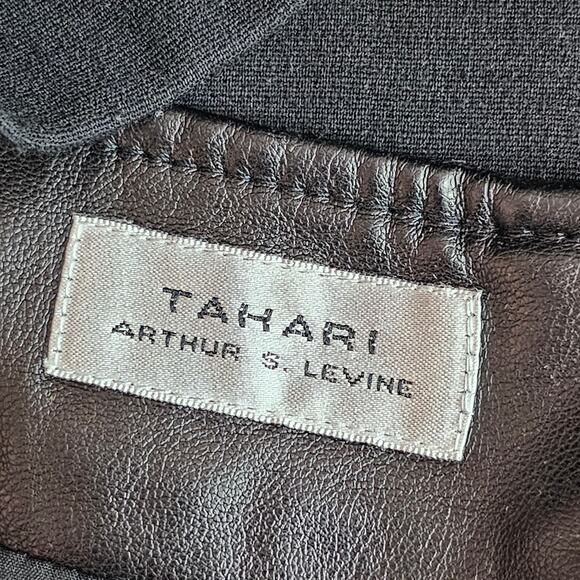 Tahari ASL Mini Skirt Women's 14W‎ Black Leather Studded  Detailed Plus Size - Picture 3 of 9